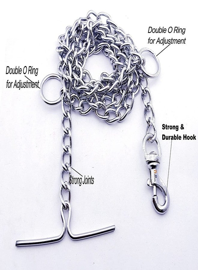 Pups&Pets Dog Belt Combo of 1 Inch Nylon Collar with Heavy Dog Chain 63 Inch Lengthy Dog Collar Chain (Large Size) - Parrot Green - Image 4